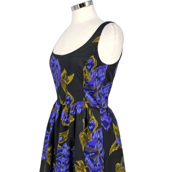 Becky & Max Fit and Flare Black Floral Print Sleeveless Scoop Neck Dress Size 6 - Picture 4 of 13